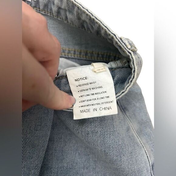 HDLTE Women Wide Leg Jeans High Waist Baggy Asymmetrical Waist Jeans Size Small - Picture 10 of 14